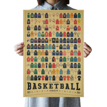 Vintage kraft paper Retro poster wall art sticker Basketball Jersey 1921/1914  - £7.84 GBP
