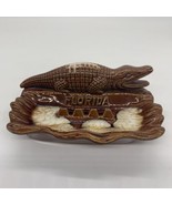 Vintage Florida Alligator Crocodile Drip Glaze Ceramic Redware Ashtray 3... - £9.52 GBP