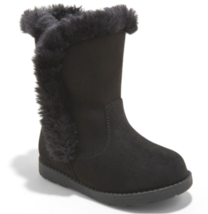 Cat &amp; Jack Girls&#39; Katrina Toddler Faux Fur Shearling Tall Black Winter Boots NWT - £12.17 GBP