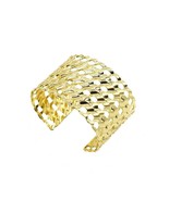 18k Layered real gold filled Round Cuban links bangles - $279.54 MXN