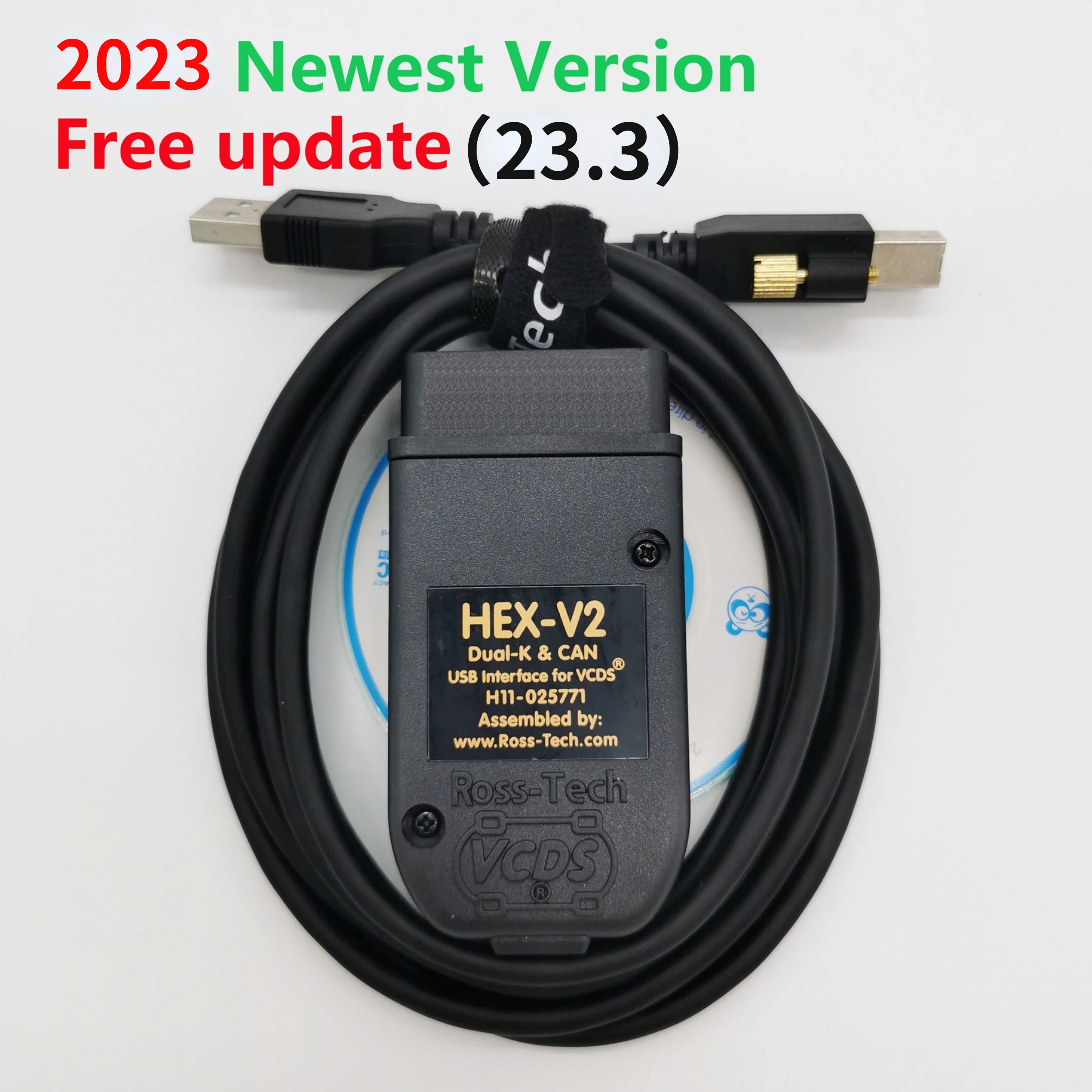 2023 HEX-V2  VCDS VAG COM 23.3 VAGCOM 22.10 VCDS HEX V2 USB Interface FO... - £92.19 GBP