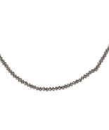 Silver Metallic Multifaceted Beaded Shiny Elegant Necklace Women Costume... - $14.89