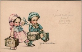 Characters Children Suitcase Good Luck Good Buy Ruth Welch Siver Postcard U4 - $7.95