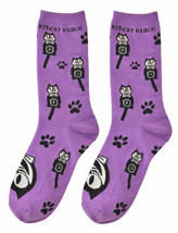 Genuine Kit Cat Klock Casual Funky Women&#39;s Purple Socks - £10.18 GBP