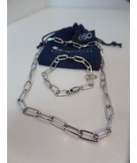 ESQUIRE Men&#39;s Jewelry 2-Pc Set Chain Necklace 18.5&quot; &amp; Bracelet 8.5&quot; NEW ... - £58.37 GBP
