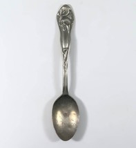 Lashar Nickel Silver Teaspoon Flatware Lilly Floral Design 6&quot; Vintage Rare - £7.04 GBP