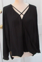 Belle &amp; Sky High Low Long Sleeve Black Blouse size M - $7.99