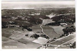 Sweden Postcard Aerial View of Grohed Black &amp; White RPPC - $2.18