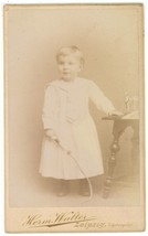 Antique CDV Circa 1870&#39;S Adorable Little Boy With Toy Horse Leipzig Germany - £9.01 GBP