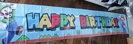 Huge! 7ft Super Mario &amp; Luigi Bros. Happy Birthday Wall Banner Tapestry Sign - £10.88 GBP