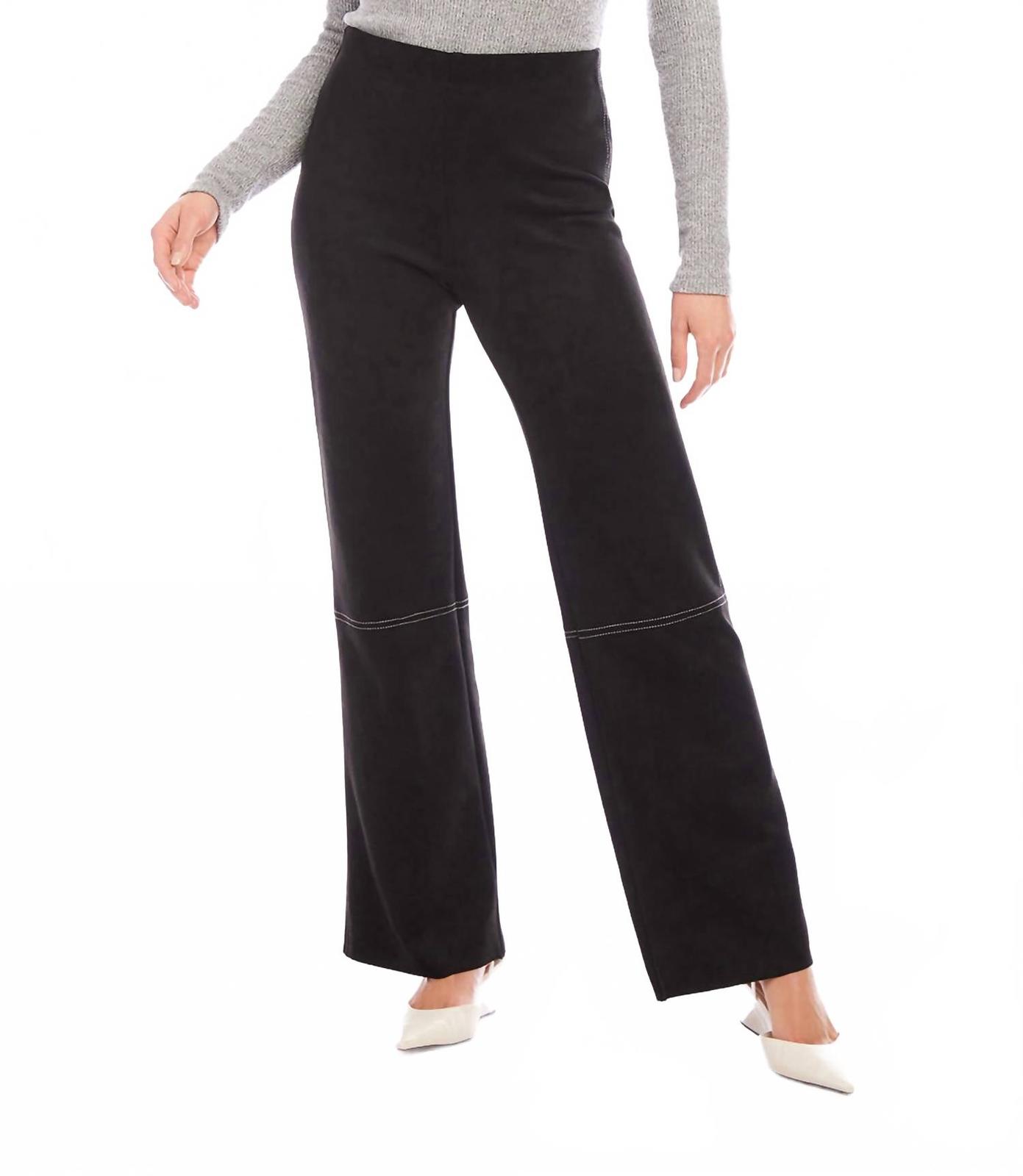 Karen Kane Women&#39;s Faux Suede Stitch Pants Black - $93.00