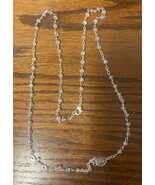 Divine Mercy Clear Glass Beads Rosary Necklace, New #MD-039 - $12.99