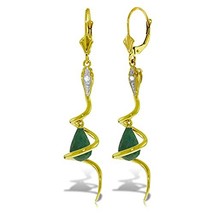 Galaxy Gold GG 6.66 CT. 14k Yellow Gold Snake Earrings with Dangling Briolette G - $1,299.99