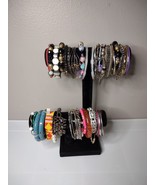 Lot Of Over 40 Bracelets And Bangles Colorful, Silver Tone, Stretch, Sol... - £27.89 GBP