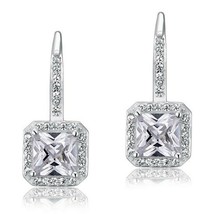 1.5 Ct Simulated Diamond 925 Sterling Silver Dangle Earrings Wedding Anniversary - £121.65 GBP