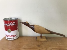 Vtg Mid Century Hand Carved Hardwood Wooden Decorative Bird Art Figurine 9&quot; - $39.99