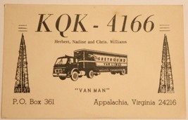 Vintage CB Ham radio Card KQK 4166 Appalachia Virginia  - $4.94