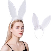 Easter White Lace Hairband Lace Bunny Ear Headband Lace Rabbit Ear Hair Band Hal - £18.04 GBP