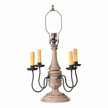 Irvins Country Tinware Jamestown Wood Table Lamp Base in Hartford Buttermilk - £308.59 GBP