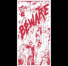 Psycho Dexter Zombie-Beware Bloody Door Cover-Halloween Horror Prop Deco... - $7.89