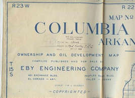 Columbia County Arkansas Ownership &amp; Oil Development Map 1949  - $97.02