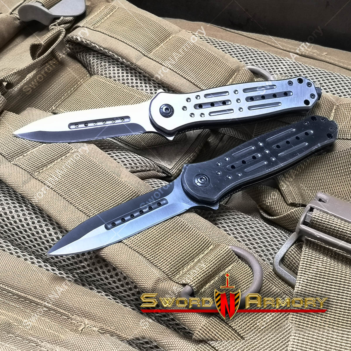 8.5&quot; Spring Assisted Knife w/ Full Metal Handle Nitro Coated Blade Glass... - $13.98
