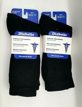 ( LOT 2 ) Diabetic Therapeutic Socks Men&#39;s Socks size 10-13 BLACK TOTAL ... - $16.82