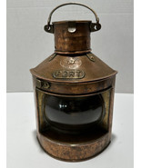 Vintage Tung Woo Copper Brass Nautical Oil  Ship Lantern PORT Hong Kong 9x7 - £68.91 GBP