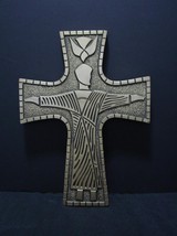Signed 1970 Robert Angeli Chalkware 15 Inch Wall Crucifix  - $41.99