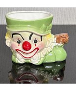 Vintage Head Vase Clown Planter Creepy Joker Decor MCM Kitsch Japan Lepr... - $28.78