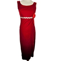 Vintage 80s Handmade Red Velvet Maxi Dress Size Small  - £43.36 GBP