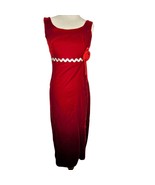 Vintage 80s Handmade Red Velvet Maxi Dress Size Small  - £42.83 GBP