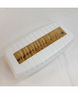 Vintage SUPER SWEEPER Table Crumb brush silent butler broom White Plasti... - $20.00