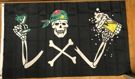 Drinking Pirate Skeleton Marijuana Leaf Weed Cannabis Flag 3X5 Rough Tex® 100D - £15.08 GBP