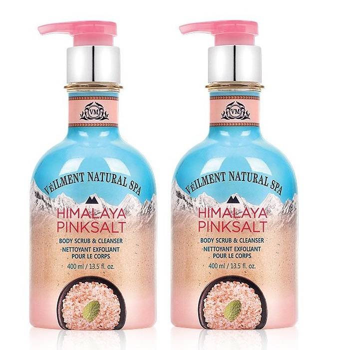 Avon Veilment Natural Spa Himalaya Pink Salt Body Scrub & Cleanser x2 - £26.94 GBP