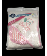 Gerber Baby Bath Towel &amp; Washcloth Set Vintage Hood Girl Pink White Bear... - £20.96 GBP