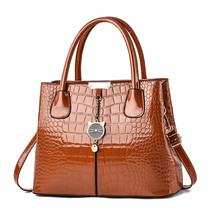   Bright Leather Large Capacity Shoulder Hand Women&#39;s Bag  - £30.46 GBP