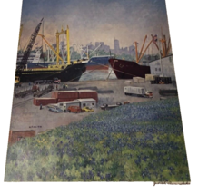 $125 Judith-Ann Saks Signed Bicentennial Year Port Houston Vintage 1976 Poster - £116.17 GBP