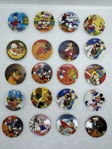 Vintage Disney Pogs Lot 24 Mickey Mouse &amp; Friends Donald Goofy Pluto 1990s - £9.74 GBP