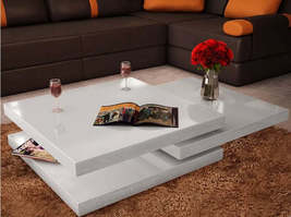 vidaXL Coffee Table 3 Tiers High Gloss White - £592.69 GBP