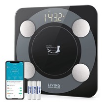 Bluetooth Scale For Body Weight, Living Enrichment Smart Body Fat Weight, Black - £35.16 GBP