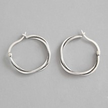 SHANICE Anti-allergic 925 silver Vintage Twist All-matched hoop earrings fine je - £15.92 GBP