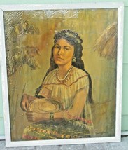 Oil Painting Detailed Portrait Traditional Native Woman by Kurt Griessha... - £406.49 GBP