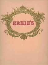 Ernie&#39;s Restaurant Menu Montgomery Street San Francisco California 1970&#39;s - £132.92 GBP