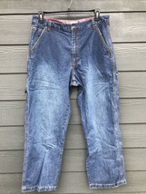 Vintage Plugg Mens Jeans Sz 34x32 Blue Wide Leg Loose Skater Rave Baggy ... - £37.75 GBP