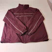 Tek Gear Men&#39;s Full Zip Burgundy Windbreaker Jacket Pockets Long Sleeve ... - $267.68 MXN
