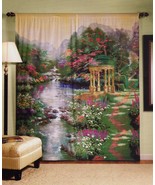 Thomas Kinkade Art The Garden of Prayer Window Panel Curtain Mural Home ... - $79.99