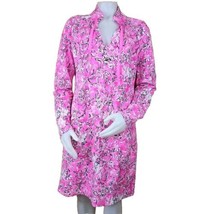 Lilly Pulitzer Cassi Dress Womens L Plumeria Pink UPF 50+ Long Sleeve Pu... - $63.68