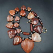 Collana con ciondolo amuleto perle corniola africane pendenti 17 agata a... - $2,178.56 MXN