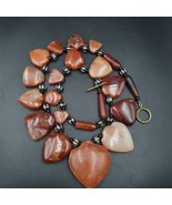 Collana con ciondolo amuleto perle corniola africane pendenti 17 agata a... - $2,178.56 MXN
